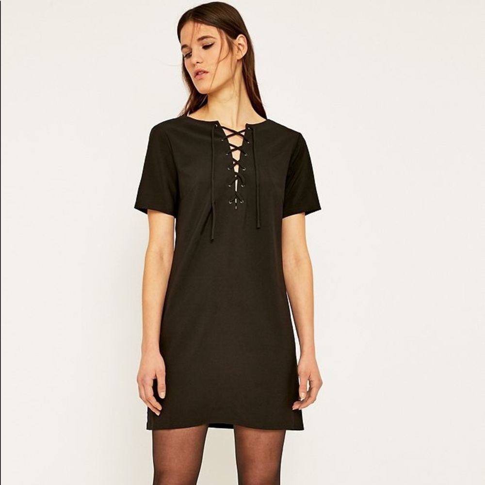 Lucca Couture Black Lace Up Dress - Picture 1 of 5
